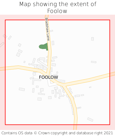 Map showing extent of Foolow as bounding box