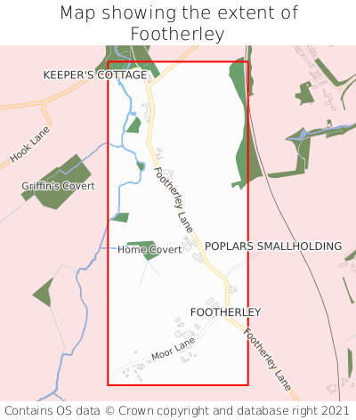 Map showing extent of Footherley as bounding box