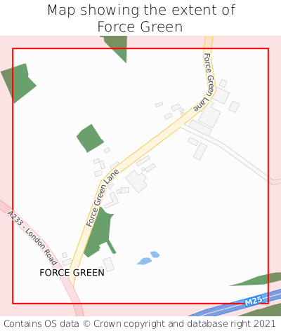 Map showing extent of Force Green as bounding box