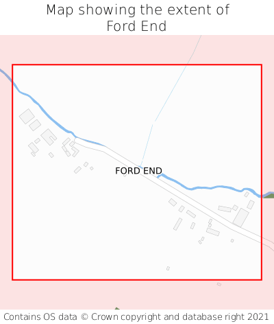 Map showing extent of Ford End as bounding box