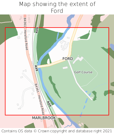 Map showing extent of Ford as bounding box
