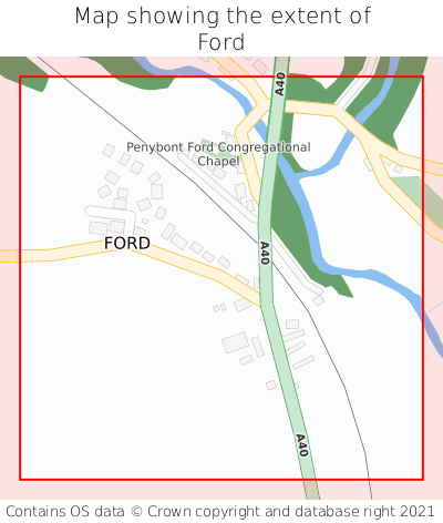 Map showing extent of Ford as bounding box