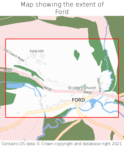 Map showing extent of Ford as bounding box