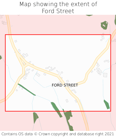 Map showing extent of Ford Street as bounding box