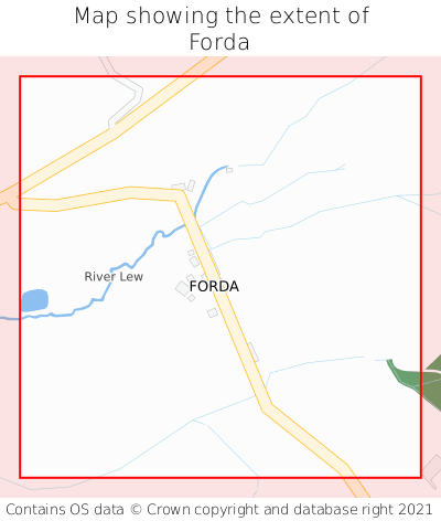 Map showing extent of Forda as bounding box