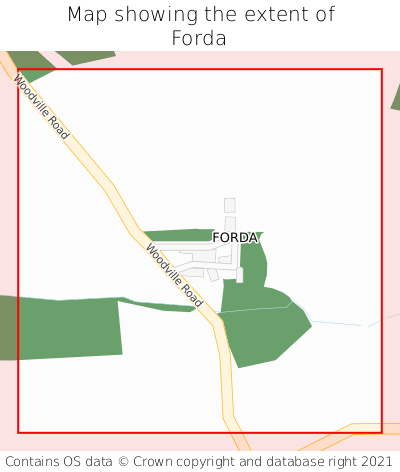 Map showing extent of Forda as bounding box