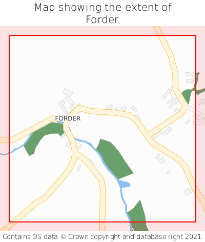 Map showing extent of Forder as bounding box