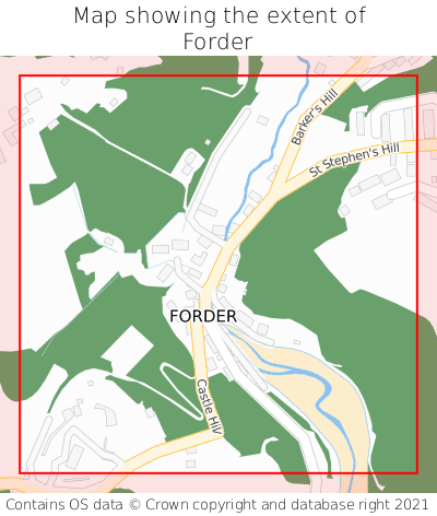 Map showing extent of Forder as bounding box