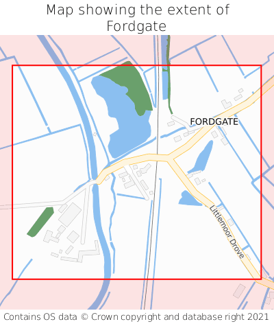 Map showing extent of Fordgate as bounding box