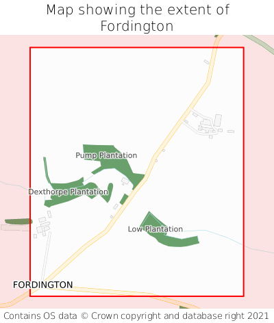 Map showing extent of Fordington as bounding box