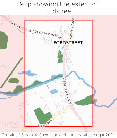 Map showing extent of Fordstreet as bounding box
