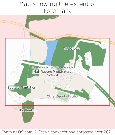 Map showing extent of Foremark as bounding box