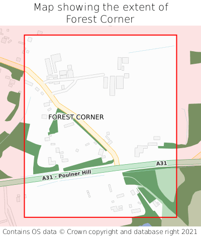 Map showing extent of Forest Corner as bounding box