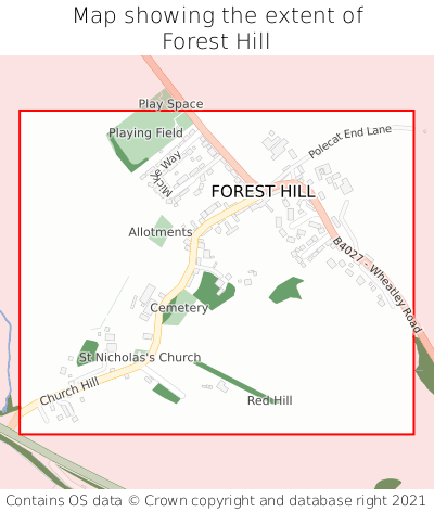 Map showing extent of Forest Hill as bounding box