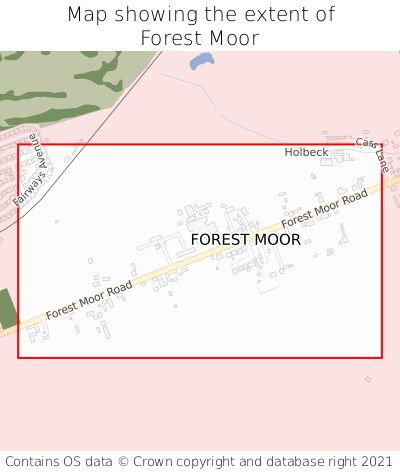 Map showing extent of Forest Moor as bounding box