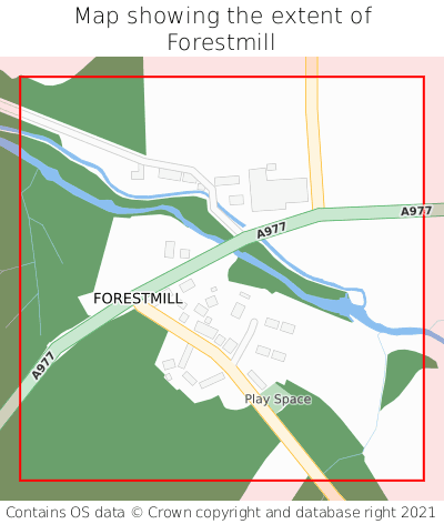 Map showing extent of Forestmill as bounding box