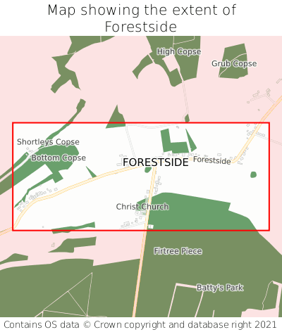 Map showing extent of Forestside as bounding box