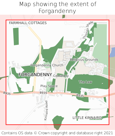Map showing extent of Forgandenny as bounding box