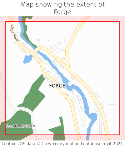 Map showing extent of Forge as bounding box
