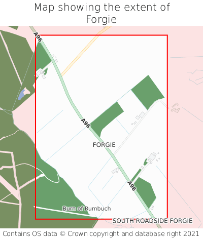Map showing extent of Forgie as bounding box