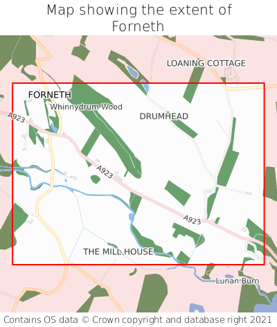 Map showing extent of Forneth as bounding box