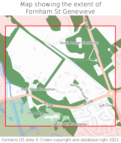Map showing extent of Fornham St Genevieve as bounding box