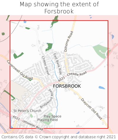 Map showing extent of Forsbrook as bounding box