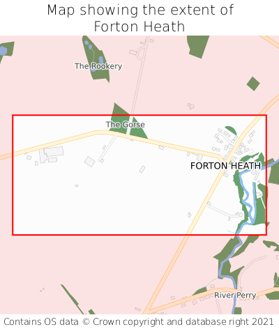 Map showing extent of Forton Heath as bounding box