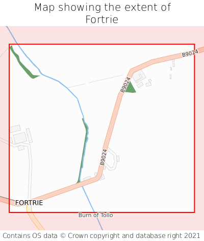 Map showing extent of Fortrie as bounding box