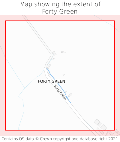 Map showing extent of Forty Green as bounding box