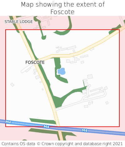 Map showing extent of Foscote as bounding box