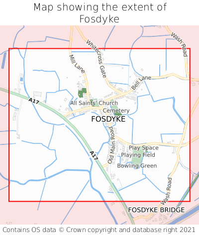 Map showing extent of Fosdyke as bounding box