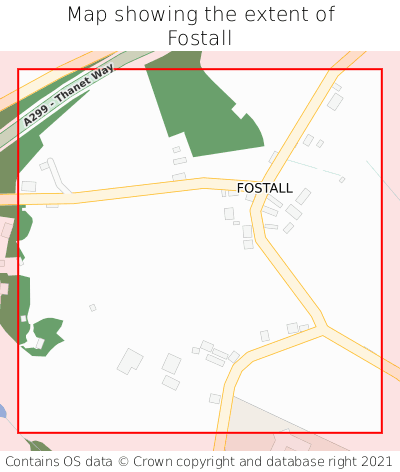 Map showing extent of Fostall as bounding box