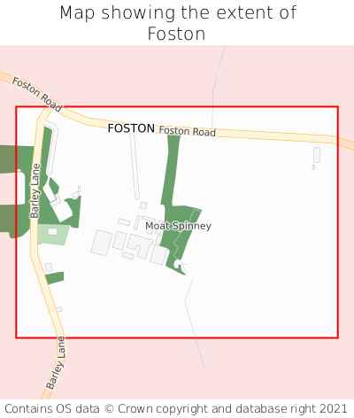 Map showing extent of Foston as bounding box