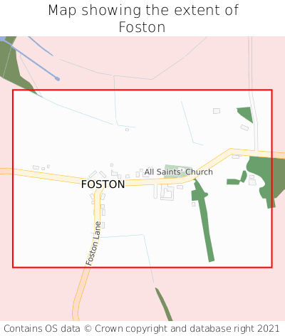 Map showing extent of Foston as bounding box