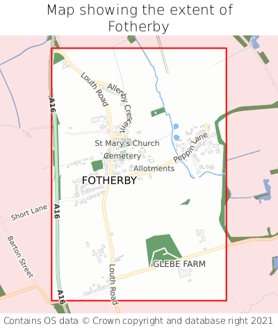 Map showing extent of Fotherby as bounding box