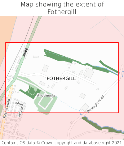 Map showing extent of Fothergill as bounding box