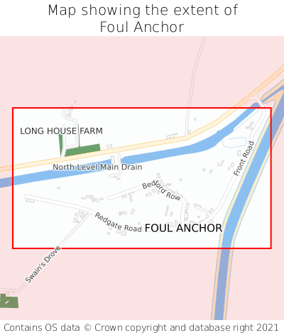 Map showing extent of Foul Anchor as bounding box