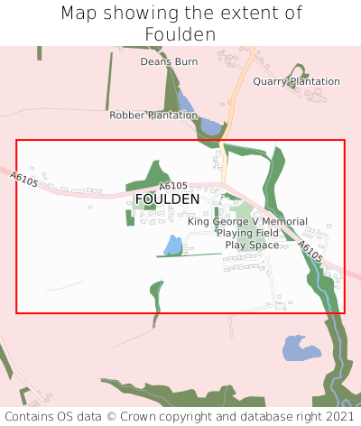 Map showing extent of Foulden as bounding box