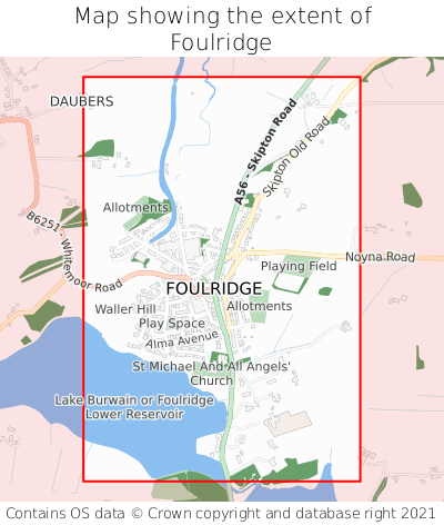 Map showing extent of Foulridge as bounding box