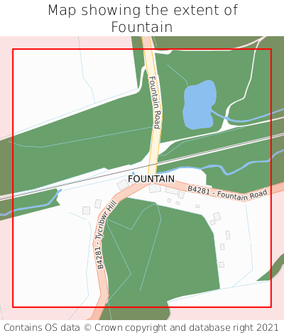 Map showing extent of Fountain as bounding box