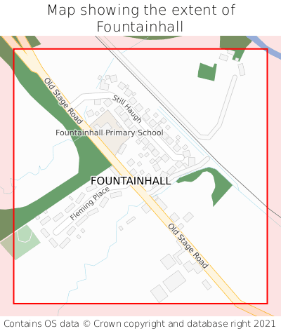 Map showing extent of Fountainhall as bounding box