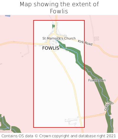 Map showing extent of Fowlis as bounding box