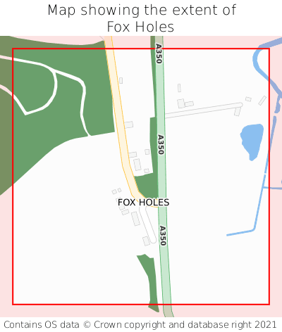 Map showing extent of Fox Holes as bounding box