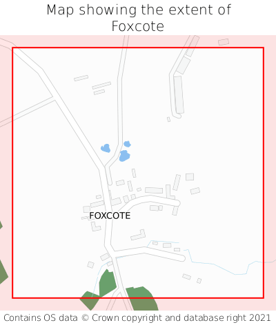 Map showing extent of Foxcote as bounding box