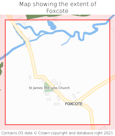 Map showing extent of Foxcote as bounding box