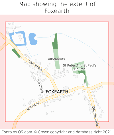 Map showing extent of Foxearth as bounding box