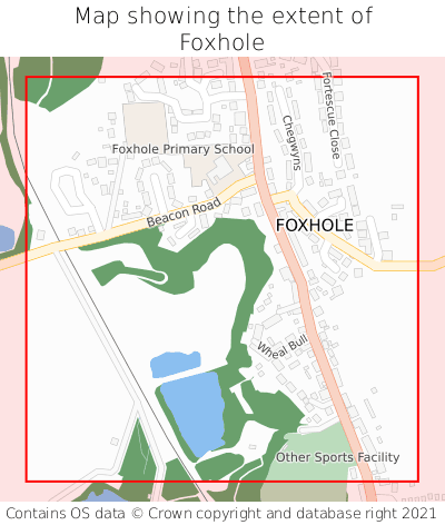 Map showing extent of Foxhole as bounding box