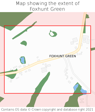 Map showing extent of Foxhunt Green as bounding box