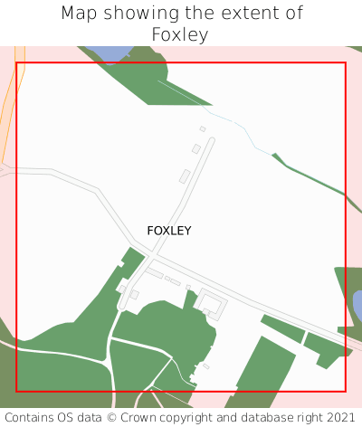 Map showing extent of Foxley as bounding box